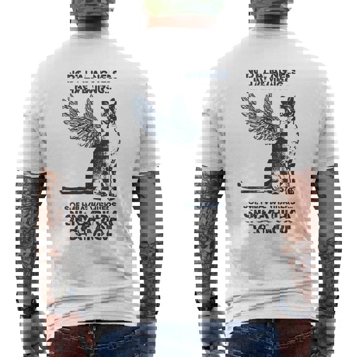 すべての天使に翼があるわけではない-マザーシンガプーラキャットママ メンズTシャツ バックプリント