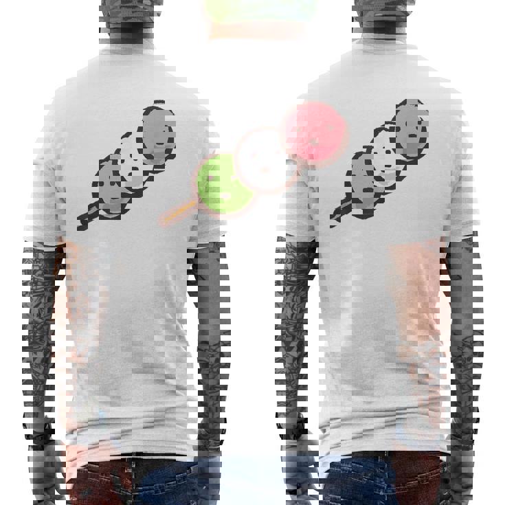 だんご 団子 和菓子 花見団子 三色団子 三兄弟 だんご好き かわいい おもしろ メンズTシャツ バックプリント