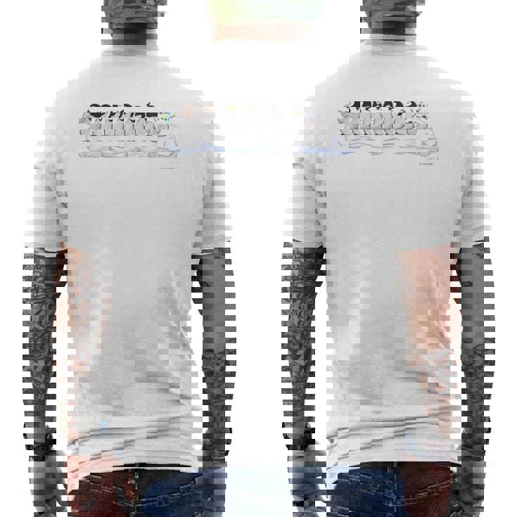 ねこぺん日和 ぺんちゃん メンズTシャツ バックプリント