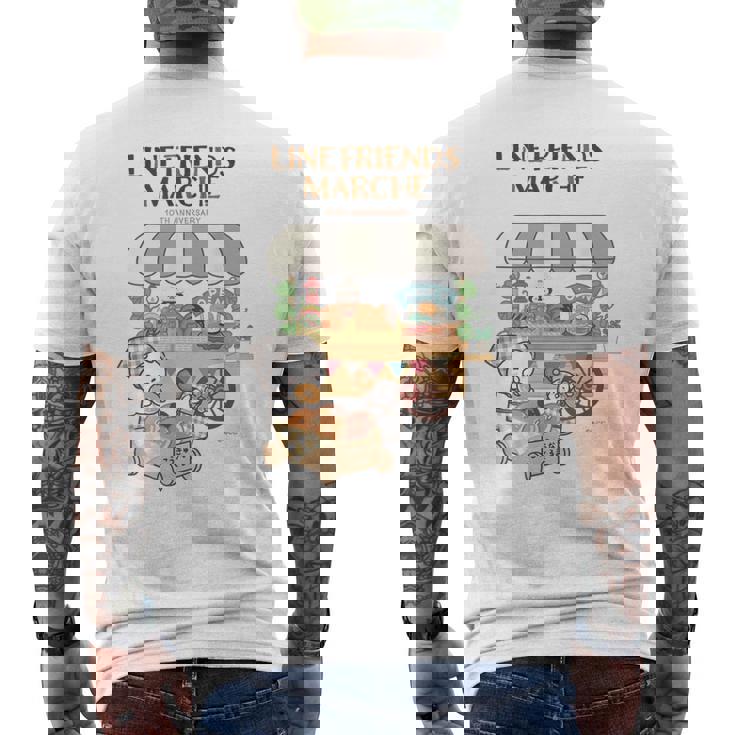 ねこぺん日和 ドーナツ屋さんロゴ付 メンズTシャツ バックプリント