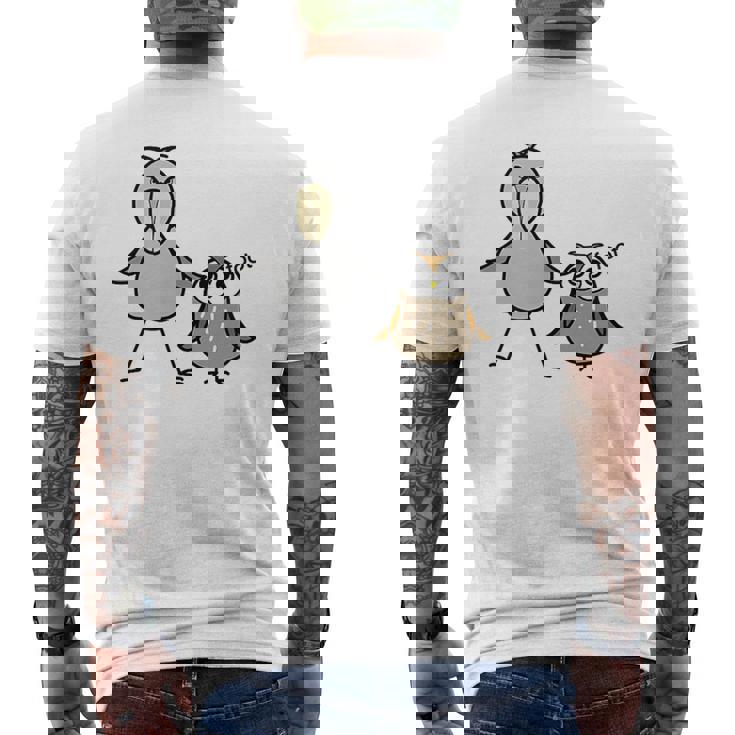 みんな大好きハシビロコウ 動かない鳥 はしび郎クラブtシャツ ハシビ郎とフクロウ Zoo ハシビロコウ フクロウ 鳥 メンズTシャツ バックプリント