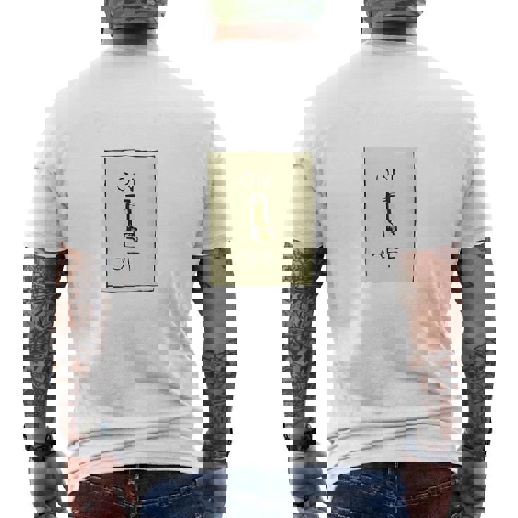 やる気スイッチ Off やる気スイッチ故障中 スイッチ おもしろ バックプリント 後ろプリント メンズTシャツ バックプリント