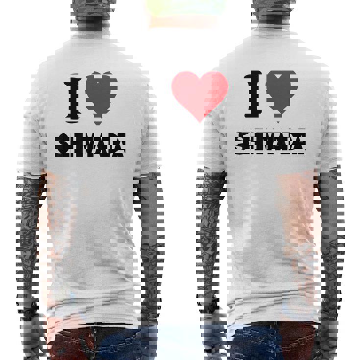 アイハート 島田 Japan Love 日本土産 メンズTシャツ バックプリント