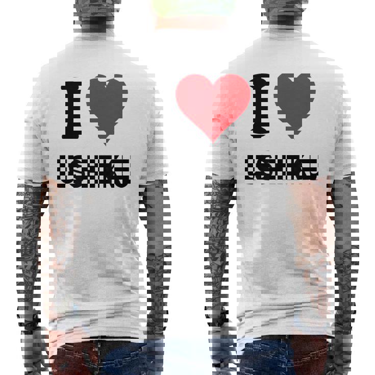 アイハート 牛久ジャパン ラブ 日本土産 メンズTシャツ バックプリント