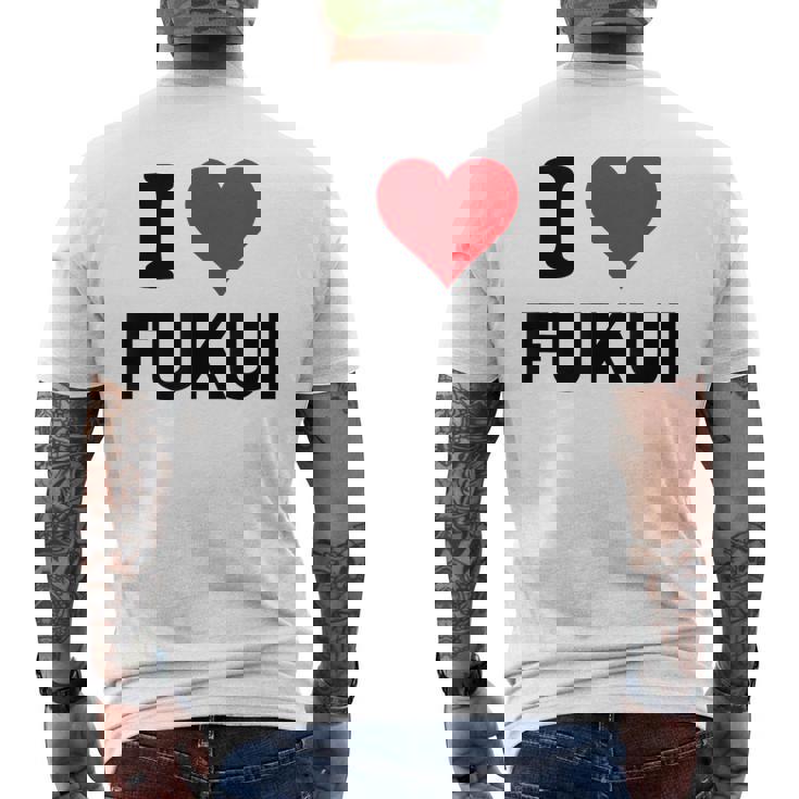 アイハート 福井 日本 愛 日本土産 メンズTシャツ バックプリント