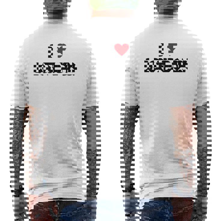 アイハートイギリスシティ-アイラブロンドン メンズTシャツ バックプリント