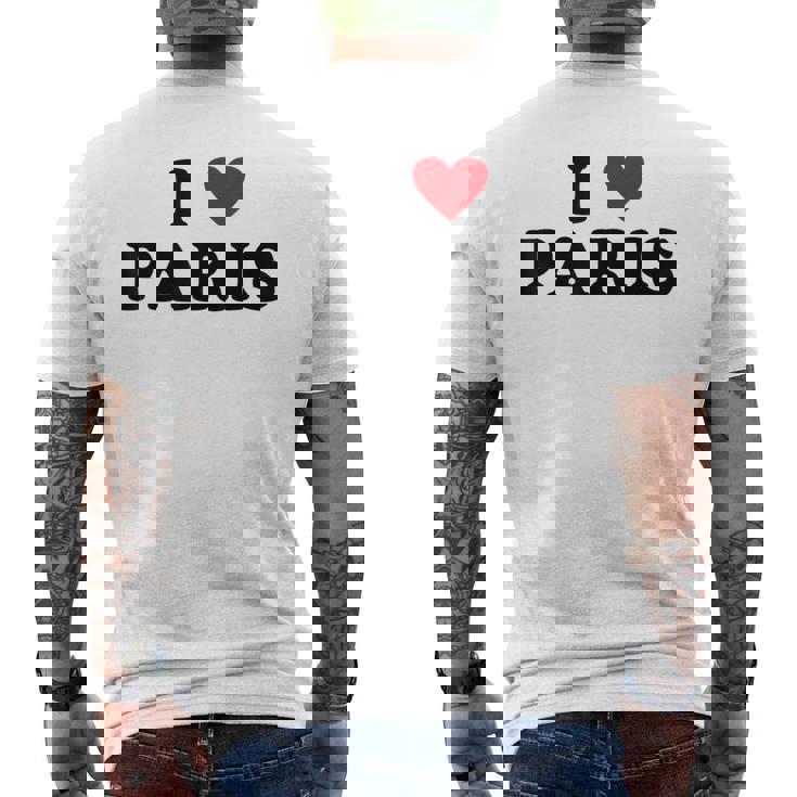 アイハートフランスシティ-アイラブパリ メンズTシャツ バックプリント