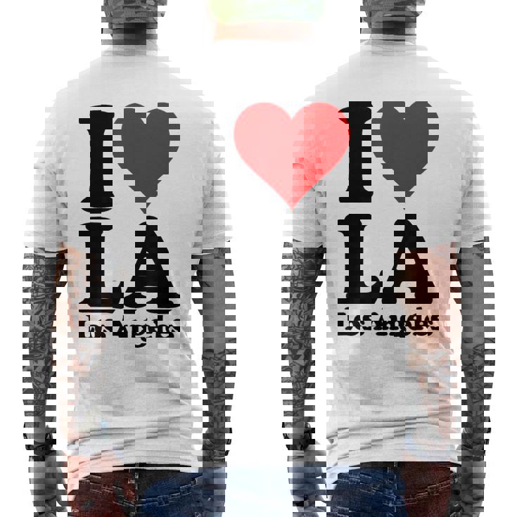 アイラブハートラロサンゼルスカリフォルニア メンズTシャツ バックプリント