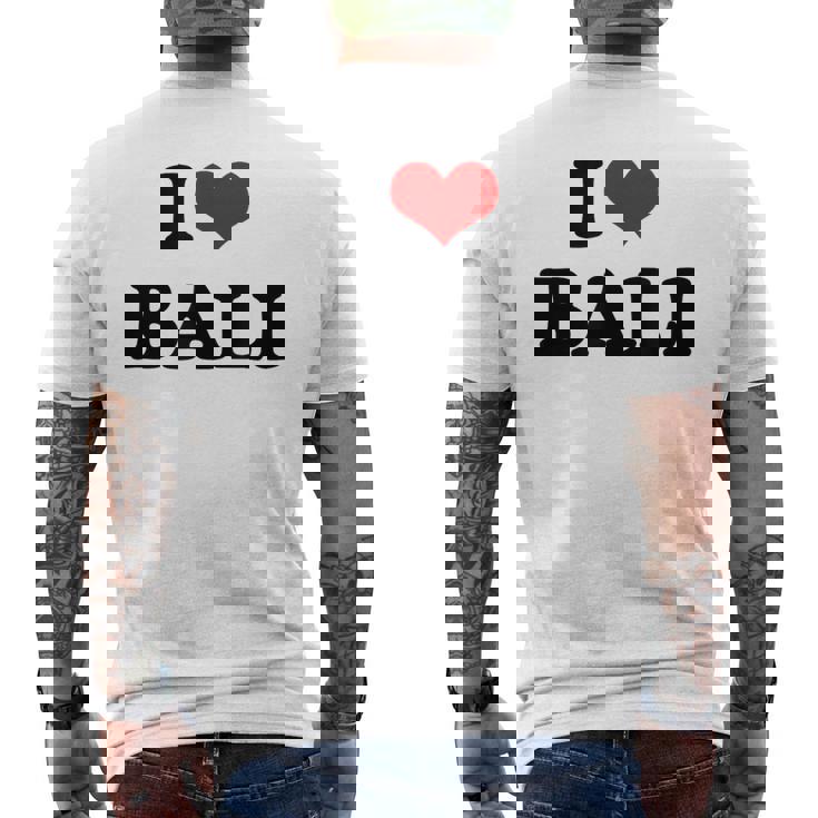 アイラブバリハートバリバケーション メンズTシャツ バックプリント