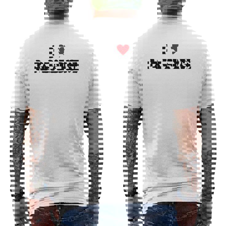 アイ・ハート Usa シティ-アイ・ラブ・パラダイス メンズTシャツ バックプリント