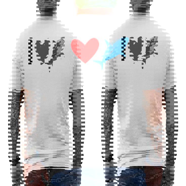 アイ・ラブ・シャークス メンズTシャツ バックプリント