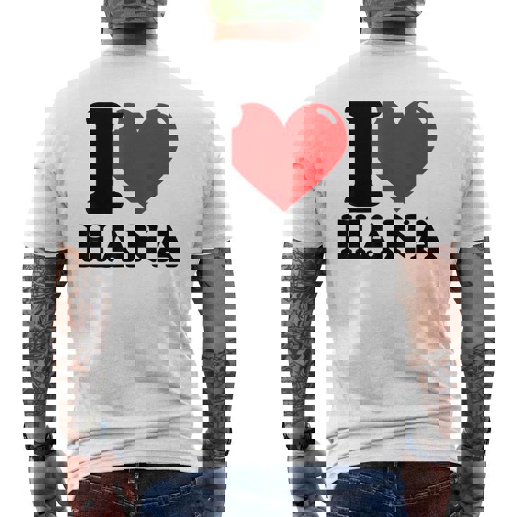 アイ・ラブ・ハナ メンズTシャツ バックプリント