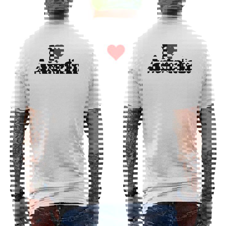 アイ・ラブ・ハート・オーストラリア メンズTシャツ バックプリント