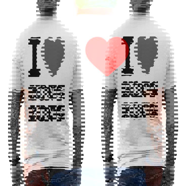 アイ・ラブ・香港 メンズTシャツ バックプリント