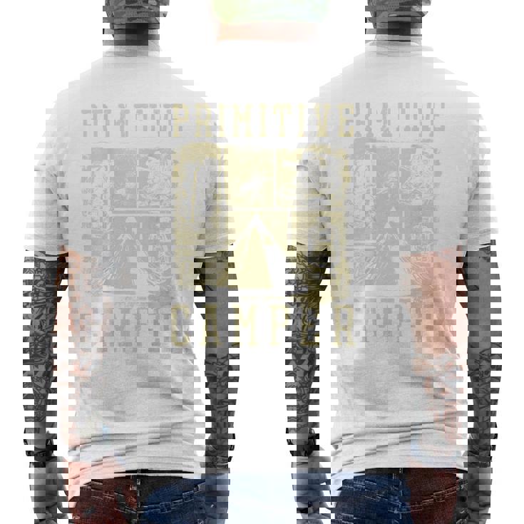 アウトドア アドベンチャー ブッシュクラフト プリミティブ キャンパー メンズTシャツ バックプリント
