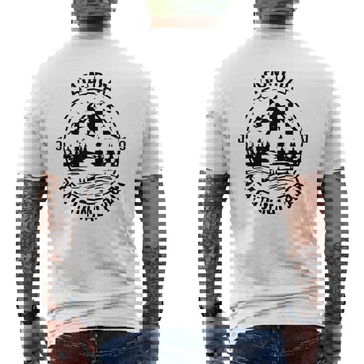 アカディア国立公園 メイン州 山 自然 ハイキング ヴィンテージ メンズTシャツ バックプリント