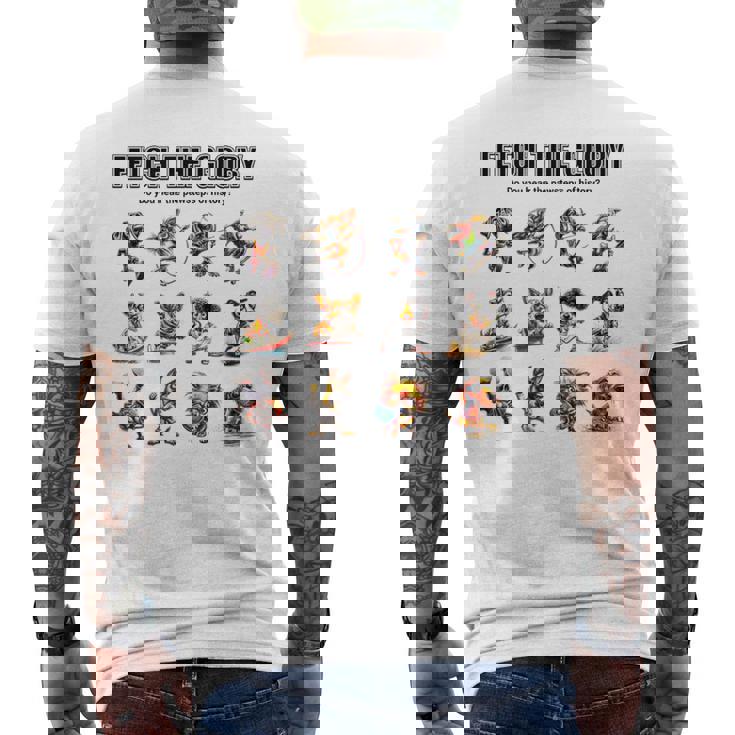 アスリート犬たちの挑戦 – Fetch The Glory メンズTシャツ バックプリント