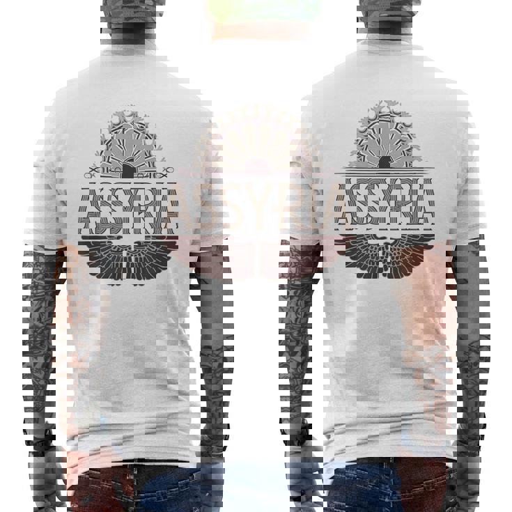 アッシリア 古代アッシリア帝国のシンボル メンズTシャツ バックプリント