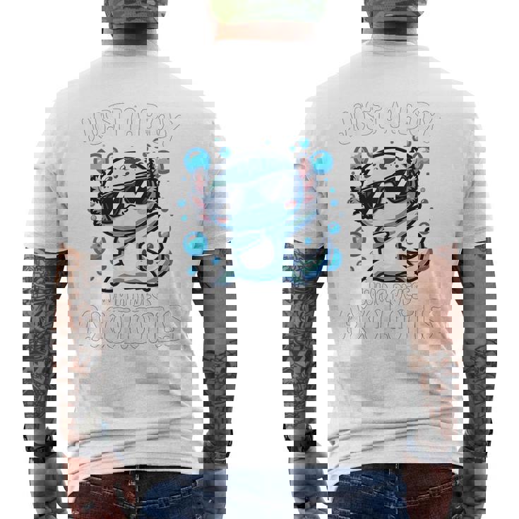 アホロートルを愛するjust A Boy メンズTシャツ バックプリント