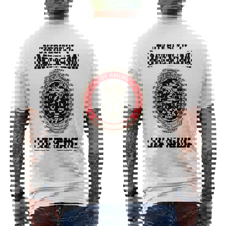 アメリカサモア大学ロースクール。 メンズTシャツ バックプリント