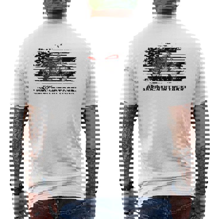 アメリカンダートトラッカー フラットトラックレーサー ダートトラック メンズ ボーイズ メンズTシャツ バックプリント