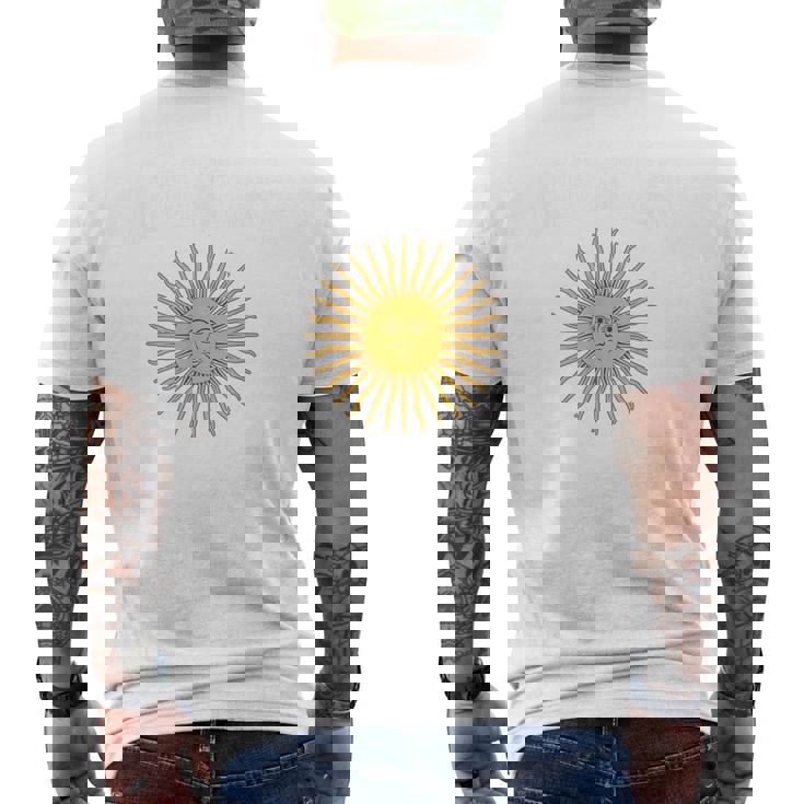 アルゼンチン国旗 アルゼンチン代表チームスタイル 5月の太陽 メンズTシャツ バックプリント