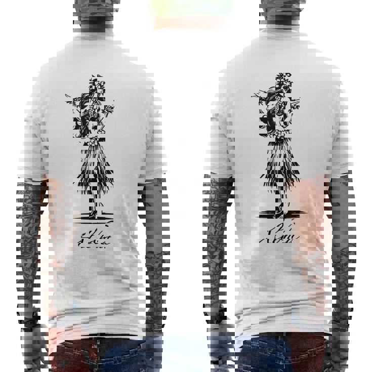 アロハ ハワイ ハワイアン ヴィンテージ ワヒネ フラダンス ダンサー ガール メンズTシャツ バックプリント