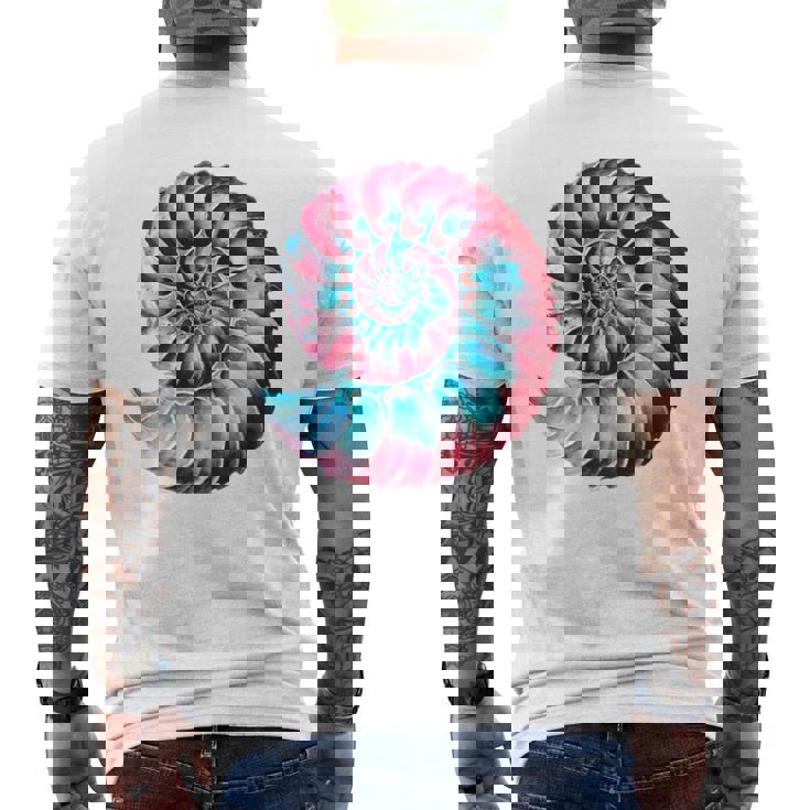 アンモナイトスパイラル貝殻 長袖tシャツ メンズTシャツ バックプリント