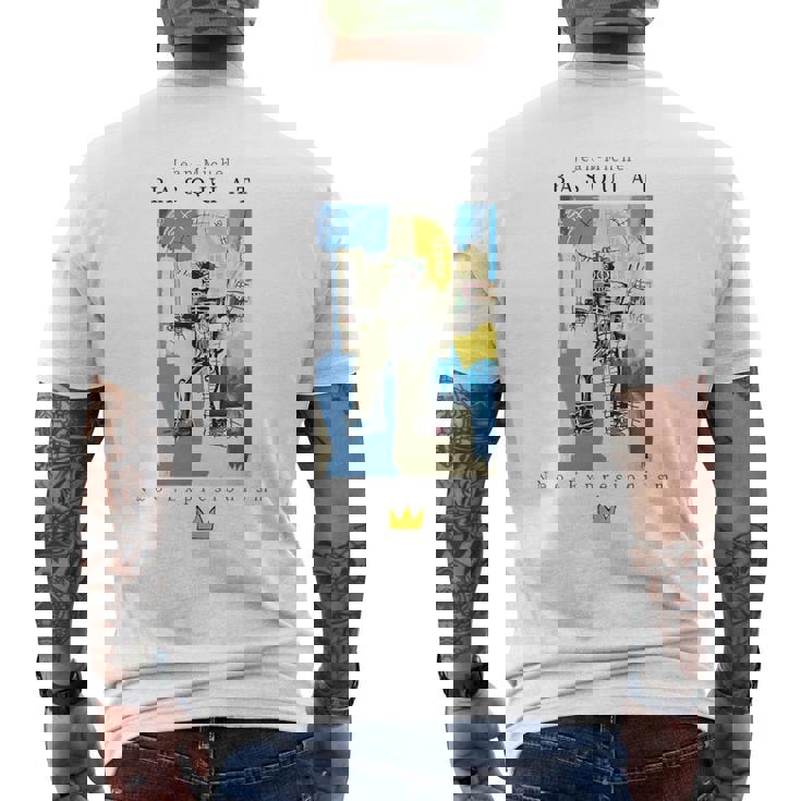 アーバン ストリートウェア グラフィック バスキア アート 抽象 メンズTシャツ バックプリント