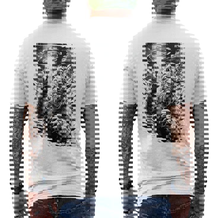 イエティ Ufo 平和 クリプティッド ユーモア マウンテン遭遇 長袖tシャツ メンズTシャツ バックプリント