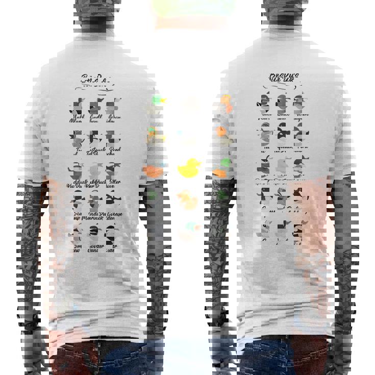 イギリス アヒル かわいい 動物 鳥 陽気なウィットティユーモア メンズTシャツ バックプリント