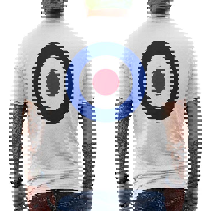 イギリス空軍の様式化されたラウンデル旗 メンズTシャツ バックプリント