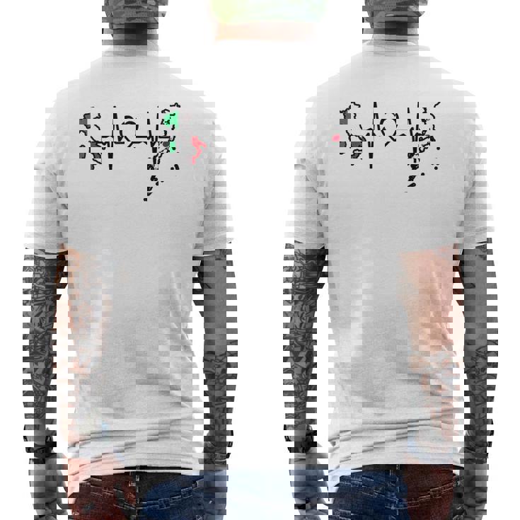 イタリアの日本の国旗 日本 イタリア ハートビート メンズTシャツ バックプリント