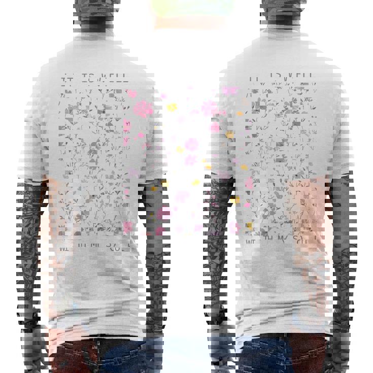 イット・イズ・ウェル・ウィズ・マイ・ソウル メンズTシャツ バックプリント