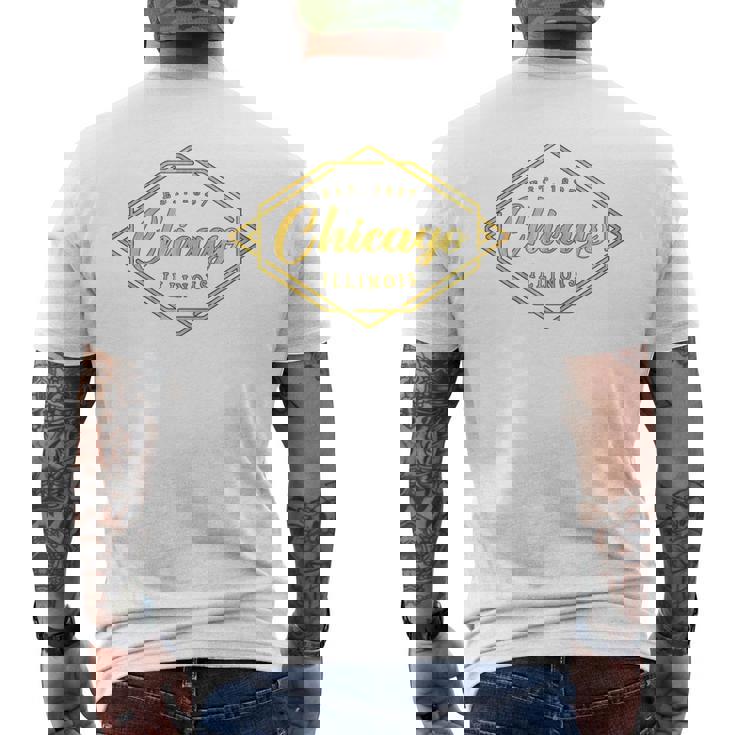 イリノイ州シカゴ-イリノイ州シカゴスタイル 長袖tシャツ メンズTシャツ バックプリント