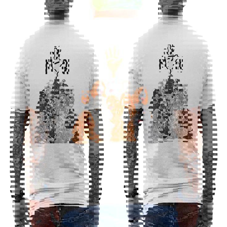 イングリッシュコッカースパニエルがいっぱい メンズTシャツ バックプリント