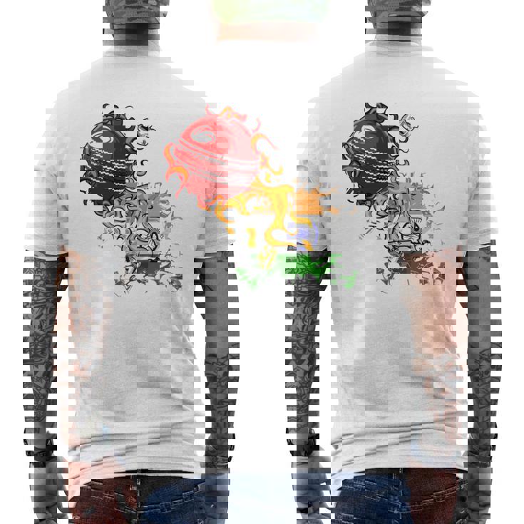 インドクリケット 長袖tシャツ メンズTシャツ バックプリント