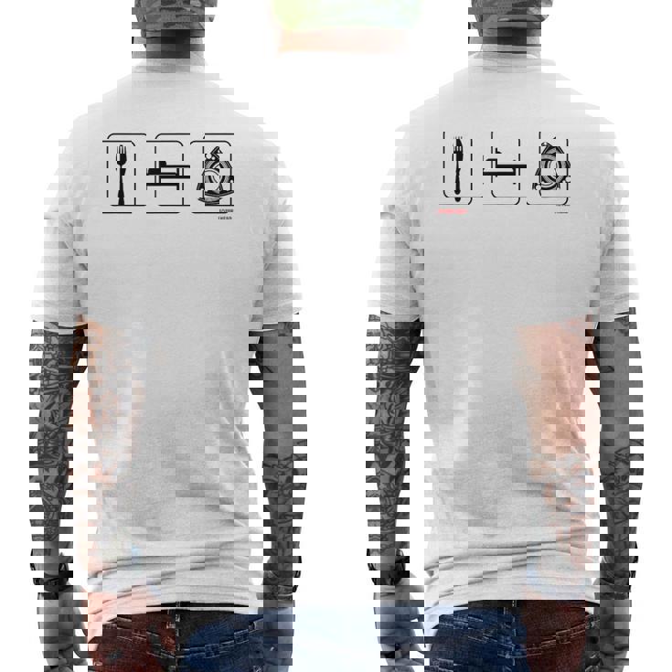 イート・スリープロータリー メンズTシャツ バックプリント