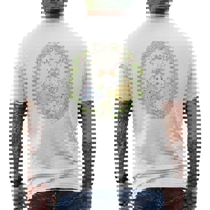 ウィッシュミーメル フラワーリース メンズTシャツ バックプリント