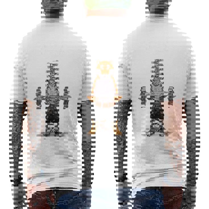 ウェイトリフティング 筋トレ バーベル やる気がないなら家に帰れ トラ 虎 メンズTシャツ バックプリント