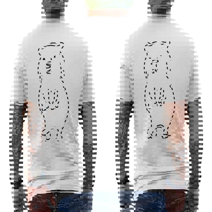 ウォンバット かわいいげっ歯類 森の動物図鑑 メンズTシャツ バックプリント