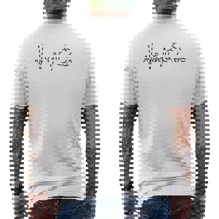 ウサギ ハートビート ウサギ 心拍数 ウサギ ブリーダーウサギ メンズTシャツ バックプリント