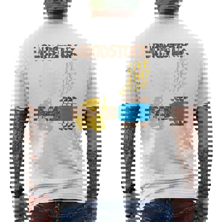ウッドストック・ライブ・アンド・レット・ライブ メンズTシャツ バックプリント