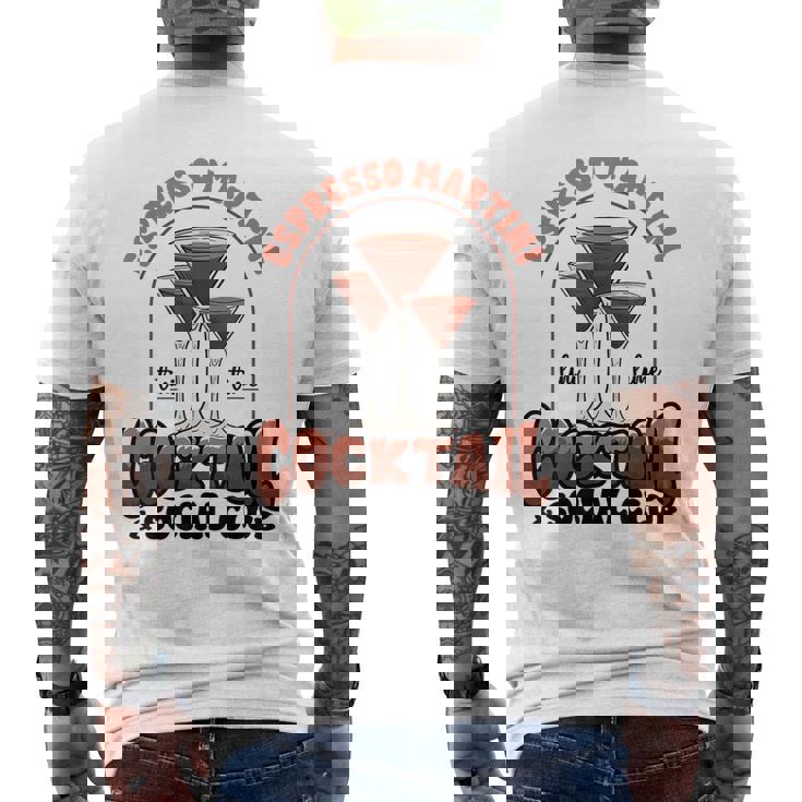 エスプレッソ・マティーニ・ソーシャル・クラブ・ウォッカ・コーヒー・ラバー・カクテル メンズTシャツ バックプリント