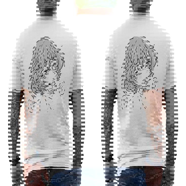 エッチ変態シャツ オタクガール ワイフアヘ顔 快感 メンズTシャツ バックプリント