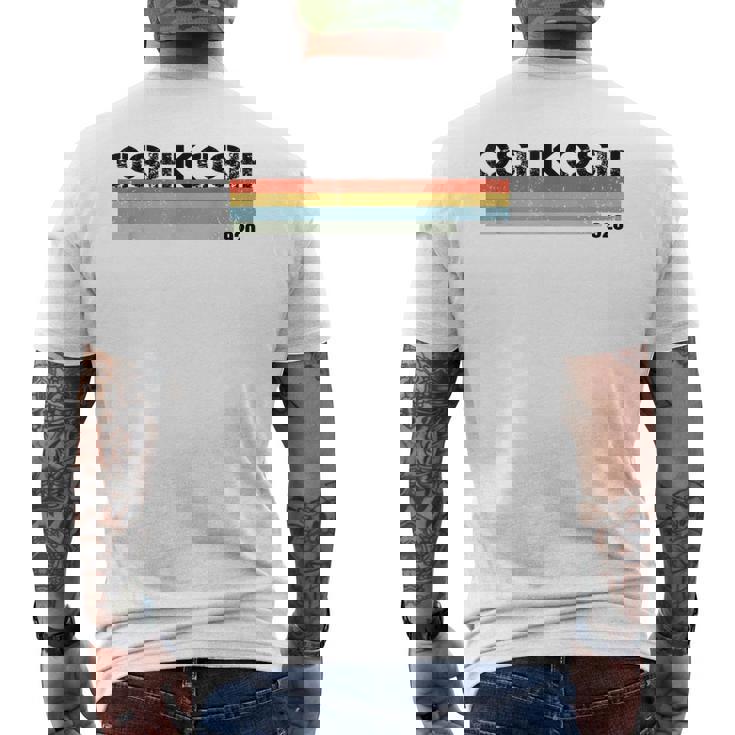 オシュコシュ、ウィスコンシン州エリアコード 920 レトロヴィンテージスタイルtシャツ メンズTシャツ バックプリント