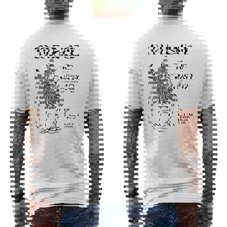 オズの魔法使い カウボーイライオン 勇気 メンズTシャツ バックプリント