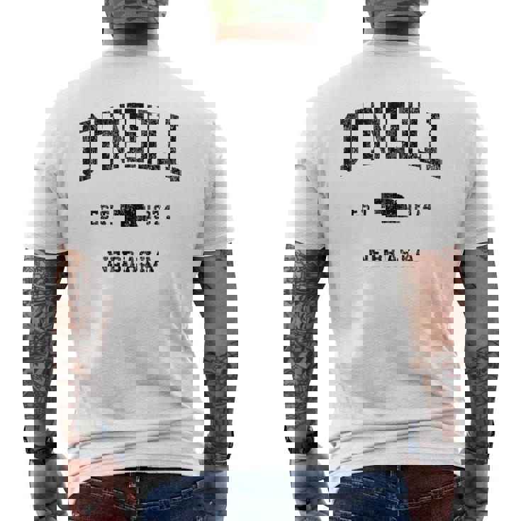 オニール ネブラスカ Ne ビンテージ アスレチック ブラック スポーツデザイン メンズTシャツ バックプリント