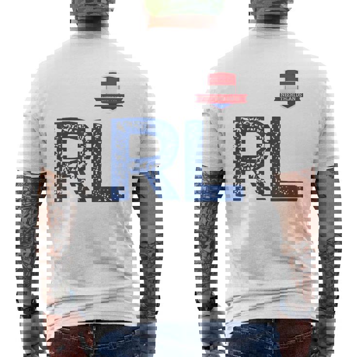 オランダ オランダ 人間の旗 文字 R And L Nederland メンズTシャツ バックプリント