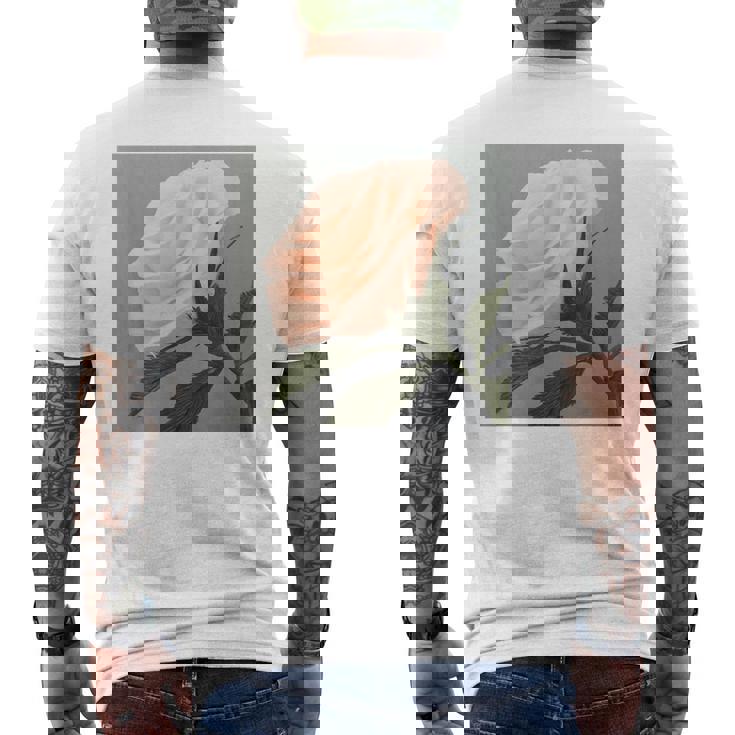 オリジナル現代アート「ピーチローズ」 メンズTシャツ バックプリント